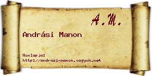 Andrási Manon névjegykártya